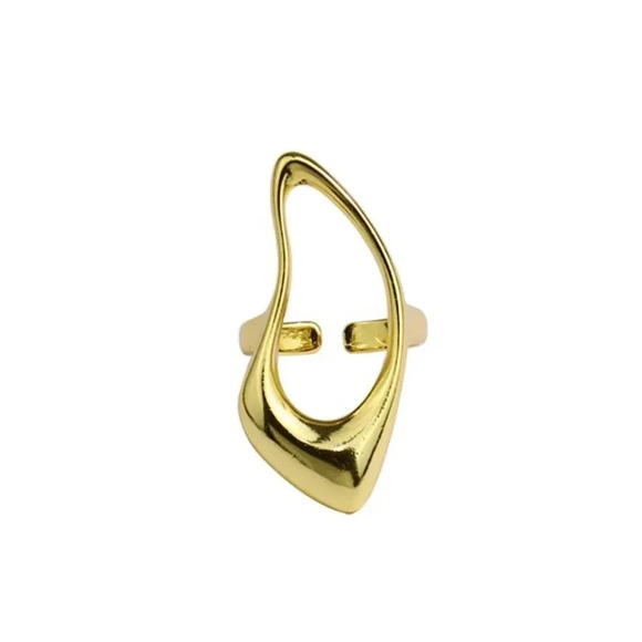 925 Sterling Silver Statement Ring Abstract Irregular Chunky Large Bold Ring - Picture 5 of 13